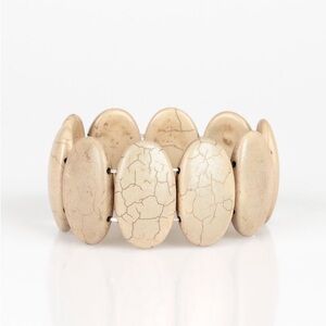 Elegant Cream Stone Stretchy Bracelet